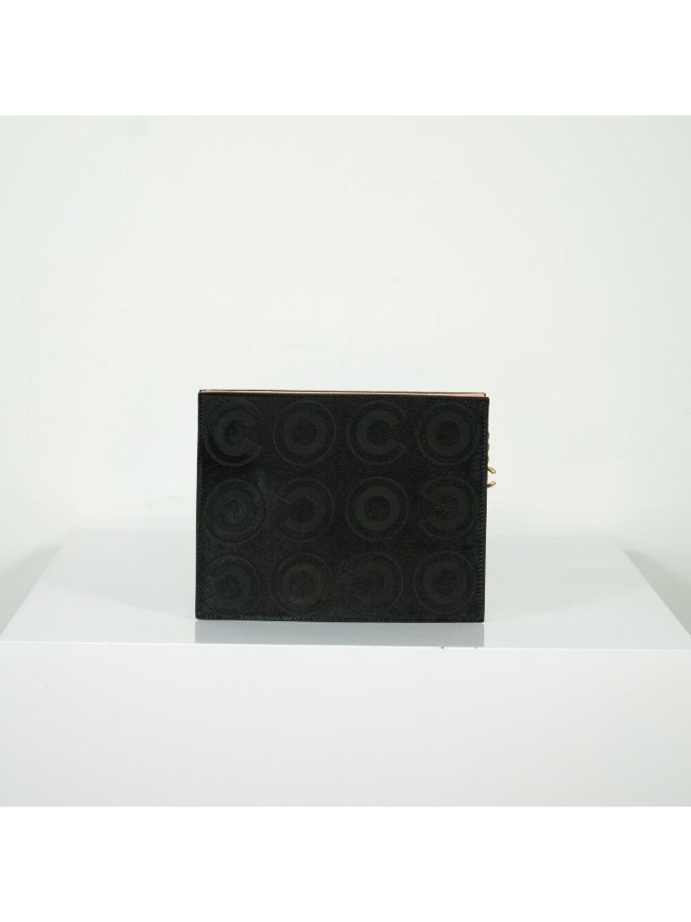 Chanel Black Pony Hair Embossed COCO Pouch